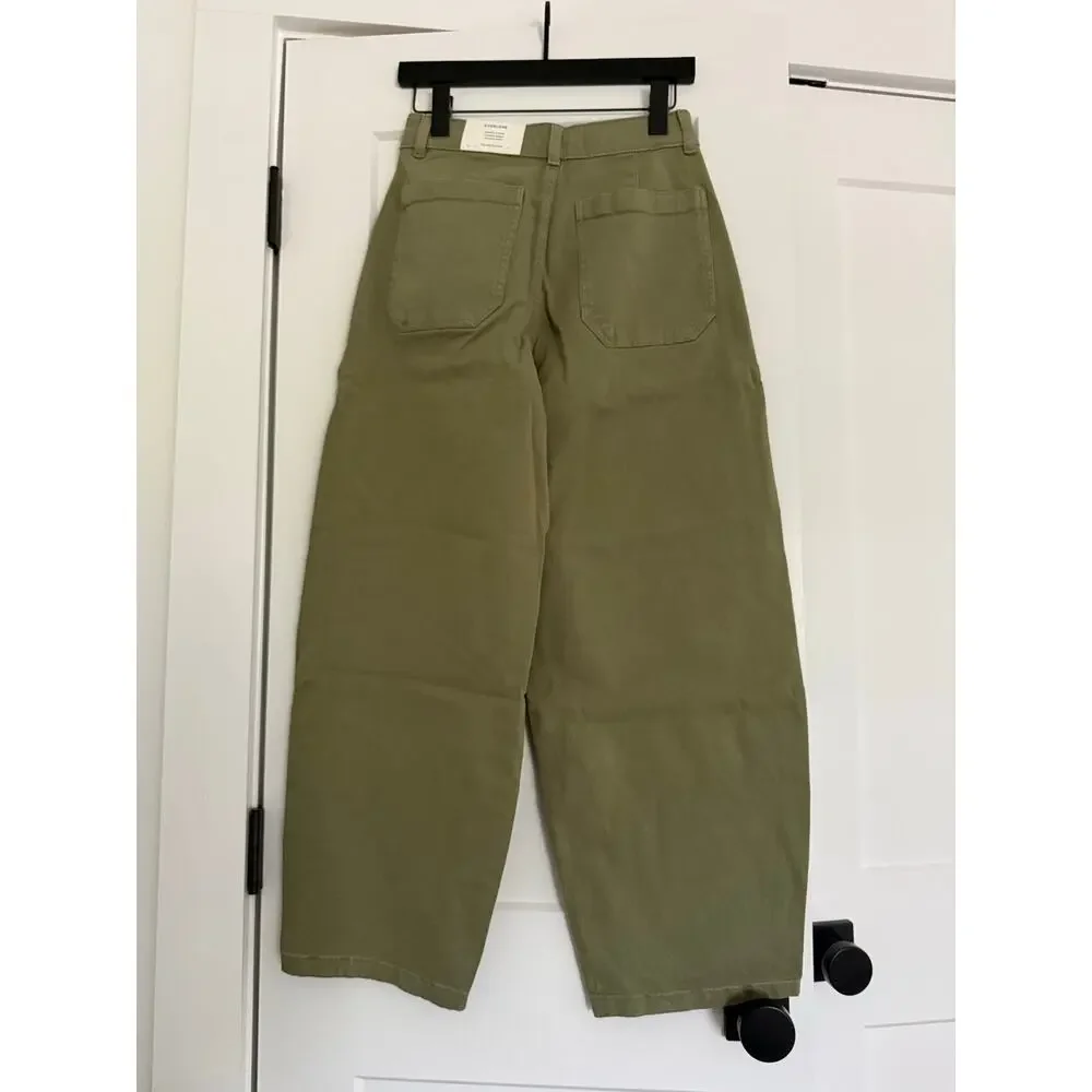 $128 New Everlane Utility Curve Pant - Green - size 2